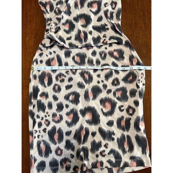 Kardashian Kollection Asymmetrical Leopard Dress S‎ leopard knee length #522 - Picture 10 of 12